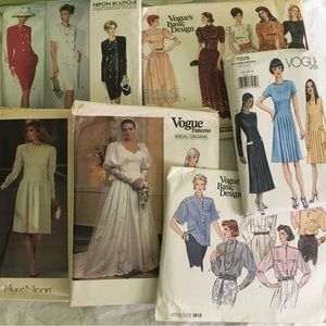 Vintage Vogue patterns sz 6 - 12 wedding dress casual fashion sewing seamstress